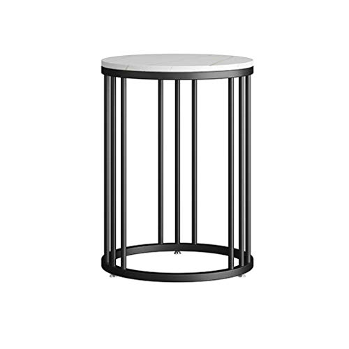 HTLLT Storage Table Living Room Side Table Marble Texture Metal Coffee