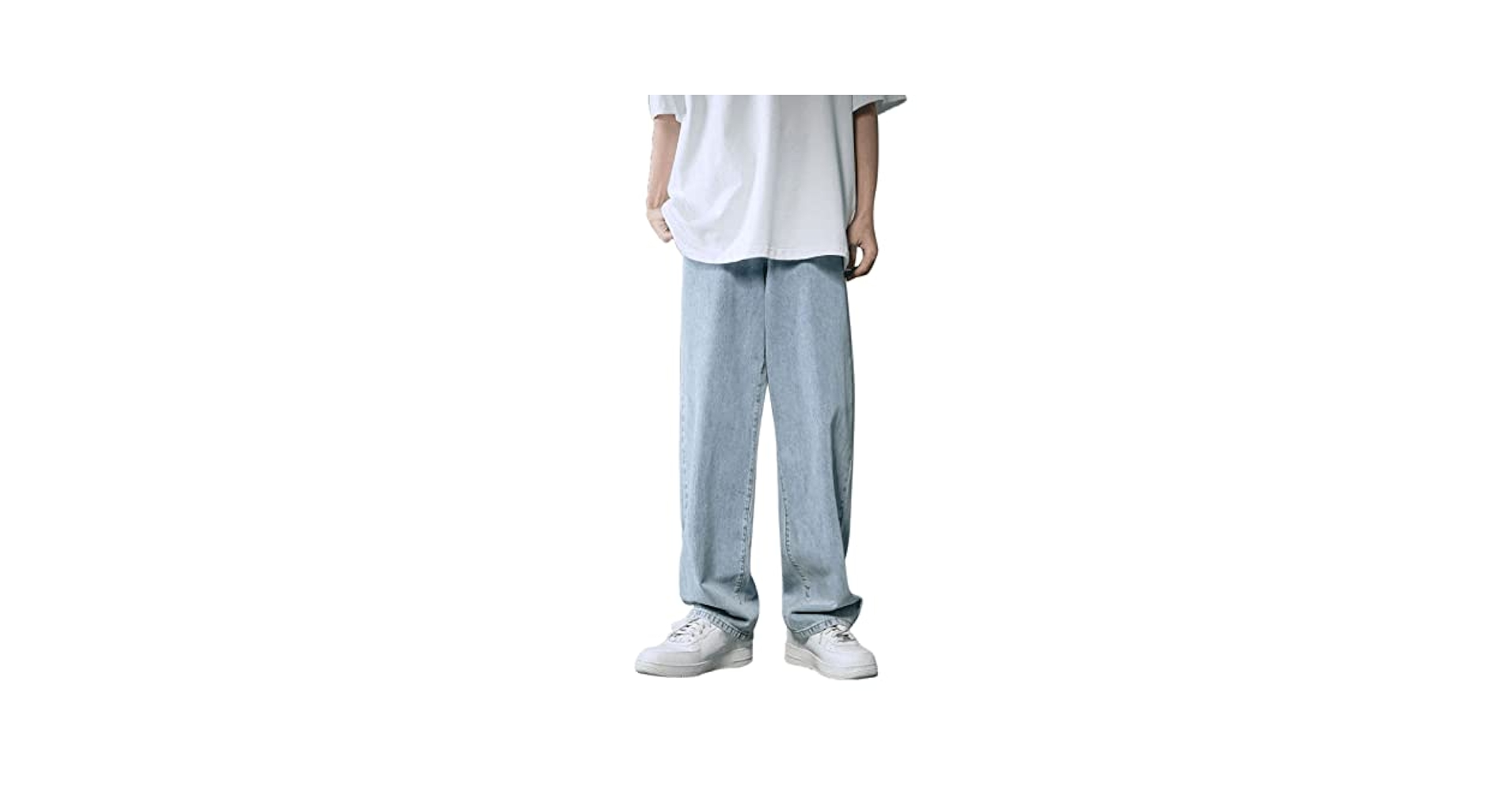 パンツ 00s XLARGE loose fit straight pants looser regular waist loose straight jeans - Blue Spray