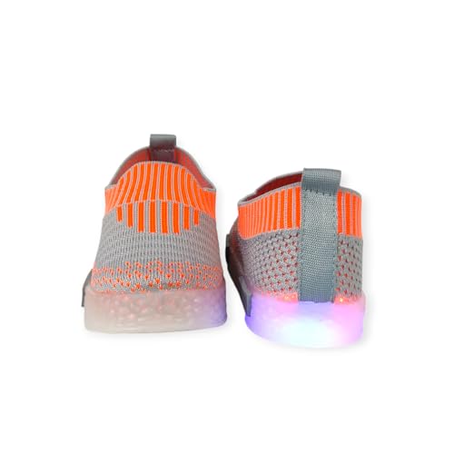 Image of Coolz Kids Unisex Casual Knitted Shoes with Multicolored LED Lights Blink-7 for 1-4 Years Boys and Girls