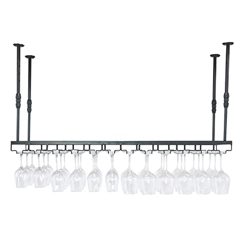 Casier à vin de plafond réglable avec support de verres suspendus - 2