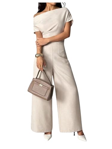 winkbay Women's 2 Piece Elegant Summer Outfits Off The Shoulder