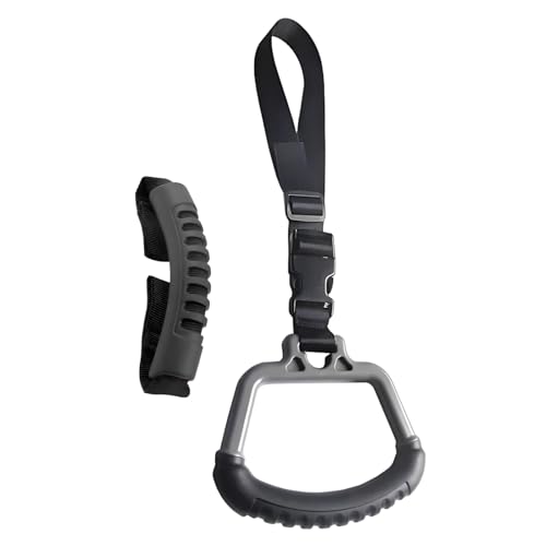 kvlvlbxf 2-in-1 Car Assist Handle Kit | Mobility Aids for Getting Out of CarAdjustable Overhead & Backseat Assist Bar with Soft Rubber Grip for Added Support Entering and Exiting Vehicle(2 Black)