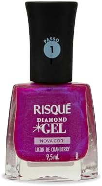Risqué Esmalte Diamond Gel Licor de Cranberry Metálico 9,5ml
