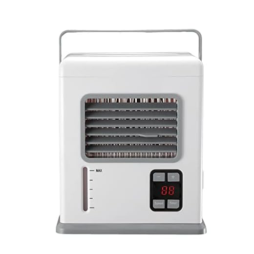 Aparelhos de ar condicionado portáteis, refrigerador de ar por evaporação em 2 velocidades, ar condicionado USB/AC com temporizador para escritório, quarto