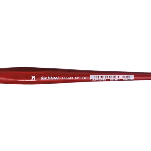 Image of da Vinci Watercolor Series 5587 CosmoTop Spin Paint Brush, Slant Liner Synthetic with Red Handle, Size 20