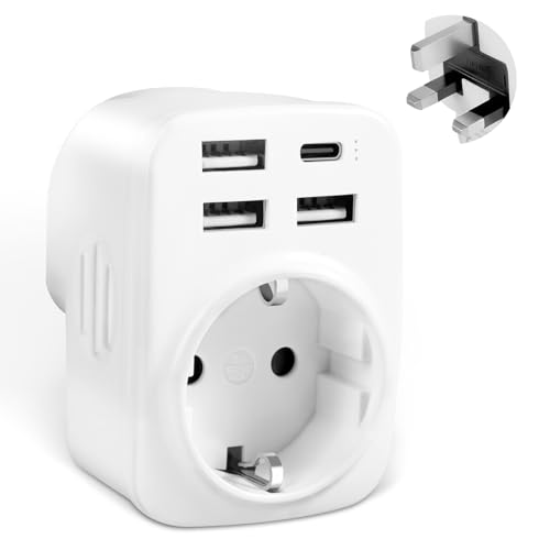 Adattatore Presa Inglese, Adattatore UK, con 2 Prese USB 2.4
