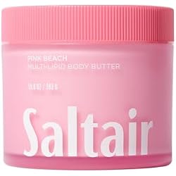 Saltair Multi-Lipid Body Butter – Hydrating 24-Hour Moisture – Body Cream for Soft Skin & Barrier Support – Ceramides, Coconut Oil & Shea Butter for Dry Skin Care – Pink Beach 10oz