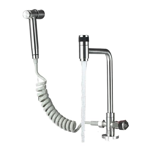 Grifo de cocina monomando de pared en acero inoxidable 304 negro 2