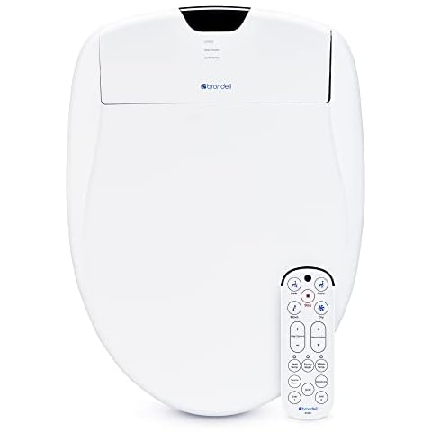 Brondell Bidet Toilet Seat S1400, Smart Toilet Seat, Dual Stainless-Steel, Self-Cleaning Nozzle With Clean Plus Technology, Endless Warm Water Bidet, Warm Air Dryer-Nightlight, Heated Seat, Elongated Cover