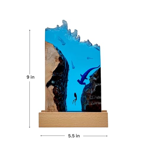 Lámpara de Noche LED Ocean Shark de Resina Reciclada miniatura 2