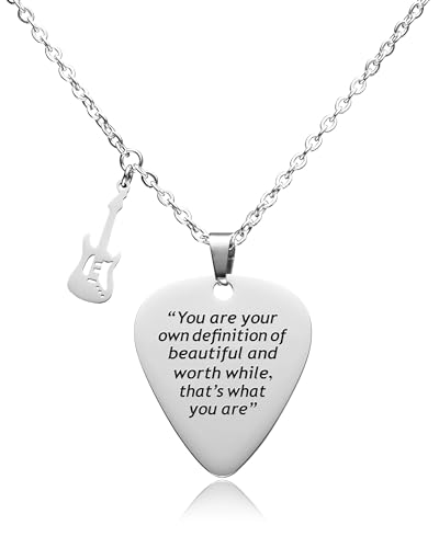 Yooborn TSwift Quotes Guitar Pick Necklace for Daughter Sister Bestfriend Red Speak Now Taylor Inspired Jewelry Gift for Fans Music Lover.