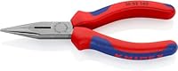 KNIPEX Flachrundzange mit Schneide (Radiozange) mit Comfort-Griffen 140 mm, 25 02 140