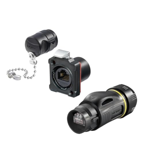 Conector circular RJ45 M24 IP68 ethernet macho y hembra con soporte de panel CAT3