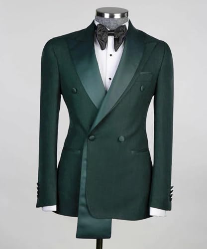Men's Suit 2 Pieces for Prom Double Breasted Slim Fit Peak and Shawl Lapel Design Formal Tuxedos4