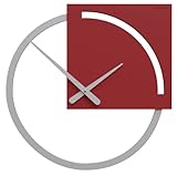 orologio parete design rosso Il meccanismo è tedesco, silenzioso, affidabile e funziona con una batteria AA già fornita