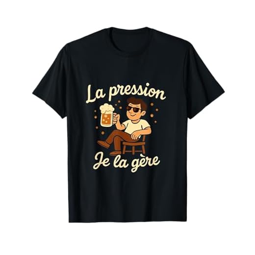 Homme Humour Bière La Pression Je la Gère Cadeau Amateurs de Bière T-Shirt