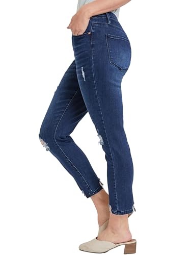 Royalty For Me Womens YMI Jeans Women's High Rise Ankle Jean with Destructed Hem2