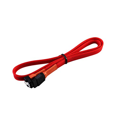Cable de datos SATA 3.0 60cm 180° a 90° rojo UV