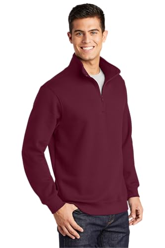 SPORT-TEK 1/4-Zip Sweatshirt ST253, Maroon, X-Large - Thumbnail 5