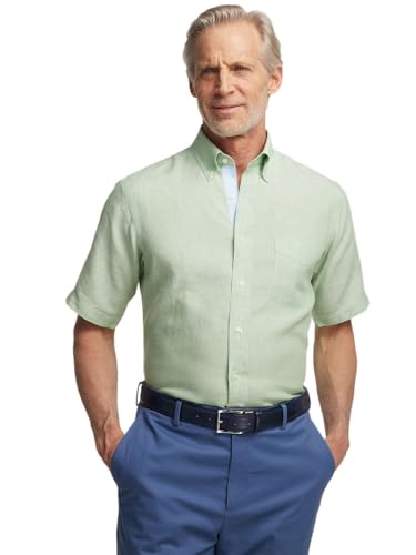 Paul Fredrick Men's Slim Fit Non-Iron Linen Solid Dress Shirt2