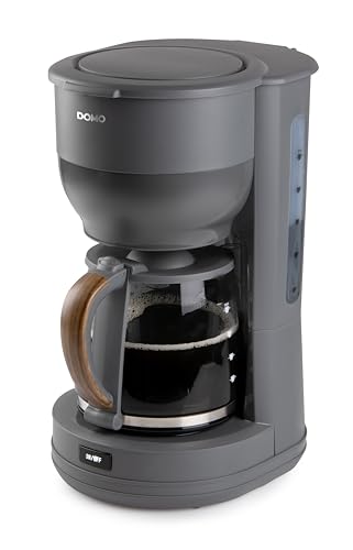 DOMO DO754K Cafetière Electrique avec Filtre - 10 Tasses - 1,25L - Plaque Chauffante - Système Anti-goutte - Cafetière avec Filtre Papier - Gris Mat avec un...