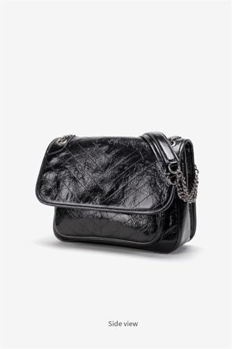 One Shoulder Underarm Bag, Black Chain Bag(black,S)3