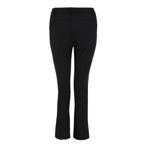 Damen Thermo-Wanderhose, Plus-Size-Wanderhose Damen Trainingshose Outdoor Winddichte Jogginghose Warme Softshellhose Leichte Komfort-Überziehhose mit Reißverschlusstaschen, Schwarz , 4XL