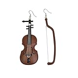 Asymmetric Violin Acrylic Long Dangle Drop Earrings for Women Funny Cute Statement Hook Lighweight Dangling Fashion Jewelry Gifts
