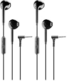 cellularline | VOICE CAPSULE | Auricolari a capsula con filo e microfono - Jack 3.5 mm - Colore Nero (Confezione da 2)