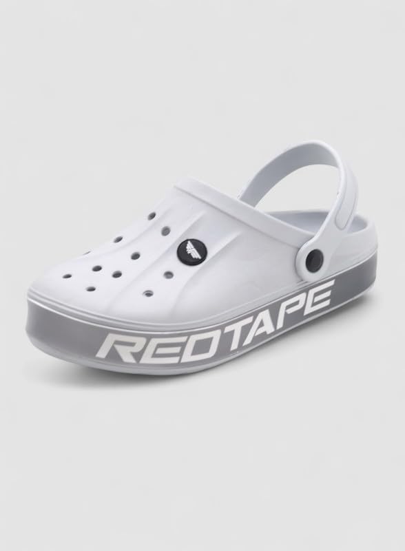 Image of Red Tape Mens Lightweight EVA Clogs Slip-On Comfortable Casual Footwear with Adjustable Back Strap and Anti-Slip Outsole