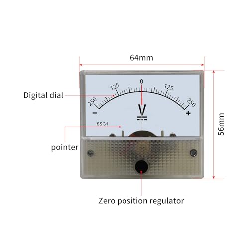 Voltmètre bidirectionnel CC à aiguille centrale ±200V 85C1 pour lecture précise - 3