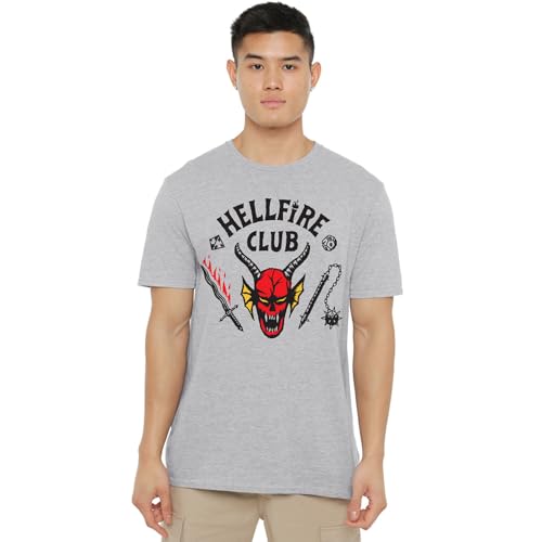 Stranger Things Hellfire Club Unisex T Shirt, Athletic Heather, Medium