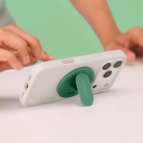 Image of DailyObjects Case Holder Phone Grip Compatible with iPhone & MagSafe Phones /Cases - Anti-Drop Grip, One-Handed Use, Phone Stand - Green