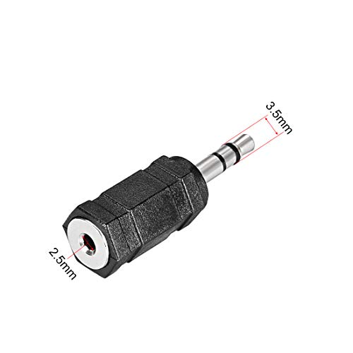 uxcell Adaptador 3.5mm Macho a 2.5mm Hembra 4 unidades miniatura 2