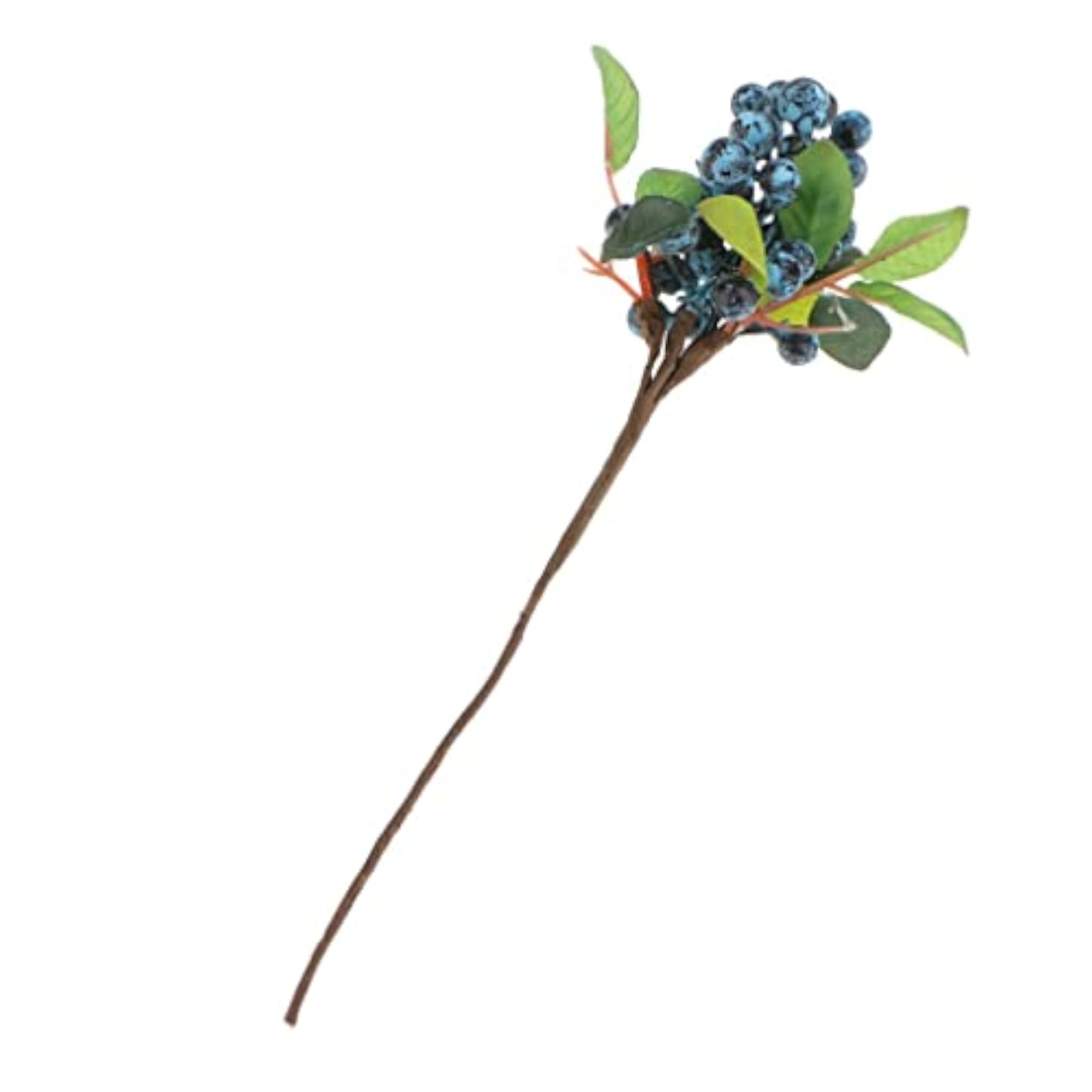 5x Poly Artificial Fake Plant Fruit Berries Branches Home Cafe Decor Blue