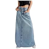DESIGN: Jeansrock mit hohem Bund für eine schmeichelnde Silhouette und optimalen Tragekomfort