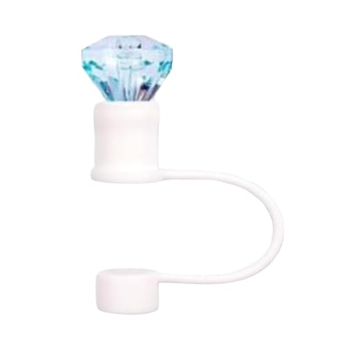 Funda Protectora de Silicona Reutilizable con Forma de Pajita Apta para Tazas de 10 mm con Bonitos Accesorios de Colores Tela por Metros Infantil Niño (Light Blue, 6x4CM)
