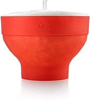 Lekue Microwave Popcorn Popper/ Popcorn Maker, Red