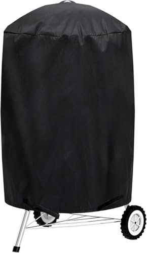 Kleine Grillabdeckung für Außengrill, Ø62x105cm wasserdicht, UV und lichtbeständig, für Weber 22 Zoll Holzkohle Kugelgrill, runde Kugelgrillabdeckung