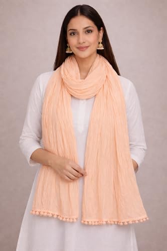 Image of Cotton Plain Solid Color Dupatta Soft Lightweight Dupatta for Women
