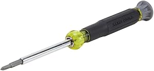 Klein Tools 32581 4-in-1 Electronics Screwdriver Set with 2 Slotted, 2 Phillips Precision Machined Bits, Ideal for Terminal Blocks