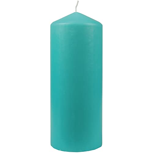 HS Candle Wachskerzen Türkis Stumpenkerzen Ø6cm x 13,5cm - Kerze in vielen Farben, Lange Brenndauer - Hergestellt in EU - Kerzen Blockkerzen - Wachs Cover