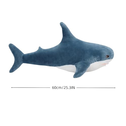 Image of 23.5-inch Plush Shark Toy Pillow, Giant Shark Stuffed Animal,Soft Shark Cushion Pillow Shark Plush Pillows,Chubby Stuffed Shark Toy - Children s Boys and Girls Room Decoration Bedtime Gift