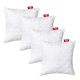 Gestepptes Premium Kissen 4er Set 40x40 cm SOFTIMI - Antiallergisch - Anti-Milben - Geruchlos sofort verwendbar - Mit Härteeinstellung (4er Set 40x40 cm)
