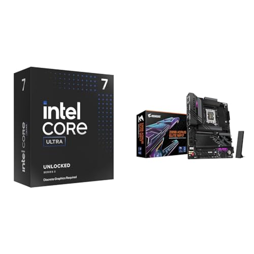 Image of Intel Ultra 7 Desktop Processor 265KF-20 cores(8P+12E)&GIGABYTE Z890 AORUS Elite WIFI7 Intel Core Ultra(Series 2) LGA 1851 Motherboard,ATX,DDR5,4X M.2,PCIe 5.0,Thunderbolt 4,WIFI7,2.5GbE LAN,EZ-Latch