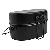 Jotekonoby Juego de ollas multifuncionales de aluminio para acampar con sartén, vaporizador y olla colgante, utensilios de cocina de 1 litro para exteriores, senderismo, picnics y camping, B (plateado