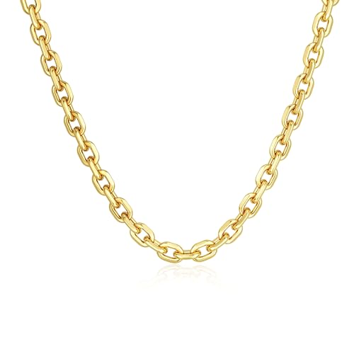 Moodear Gold Necklace for Women Trendy Chunky Thick 14K Gold Plated Necklace Paperclip Chain Necklace Fashion Jewelry Gift
