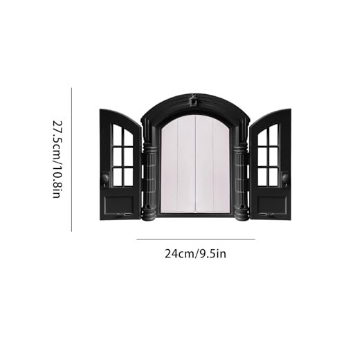 Puerta de gato para pared y ventanas estilo francés doble panel 9.4x10.8x2.8 pulgadas para dormitorio 3