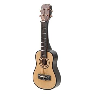 DAUZ Guitare Miniature, Toile de Guitare Miniature en Bouleau Peinte de Couleurs Vives et Lumineuses pour la Maison (#2) - Les Beatles, Paul McCartney, John Lennon, RIngo Starr, George Harrison