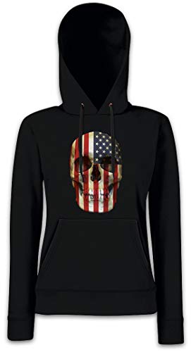 Sweat à capuche USA Stars Stripes Skull Flag avec motif imprimé résistant